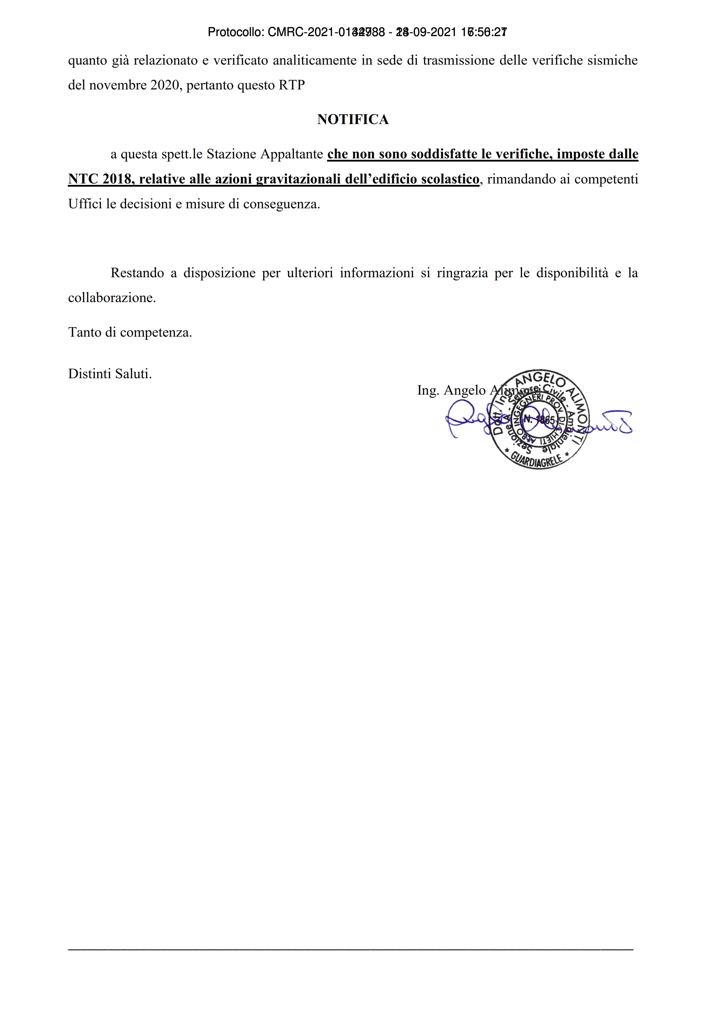 Condizione di criticit&agrave; statiche dell