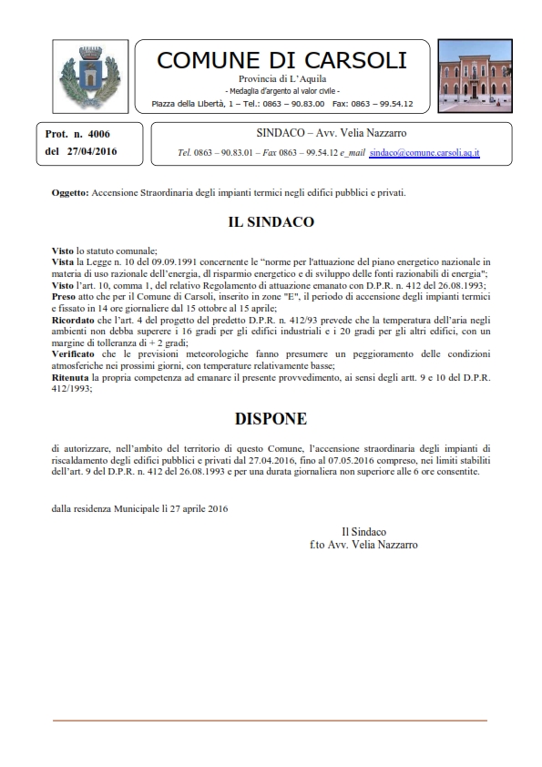 Auorizzazione Comunale