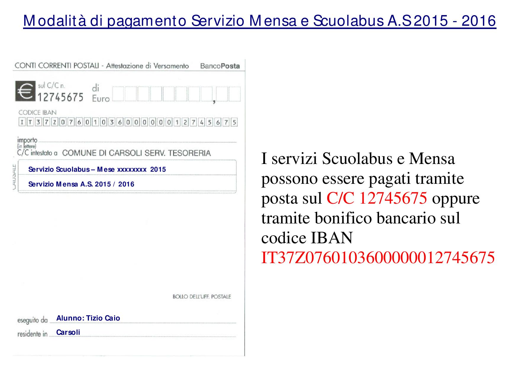 Servizio Mensa e Scuolabus Carsoli