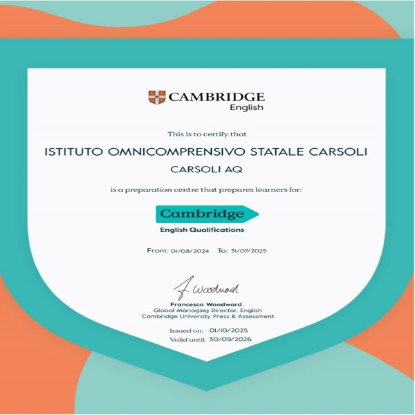 RICONOSCIMENTO CAMBRIDGE PREPARATION CENTRE