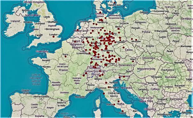 Mappa degli Illuminati in Europa