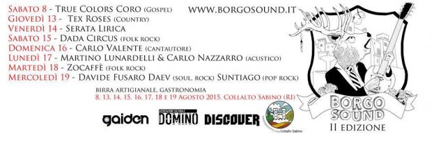 II EDIZIONE DEL FESTIVAL &amp;quot;BORGOSOUND&amp;quot; A COLLALTO SABINO