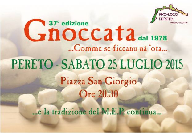37&deg;EDIZIONE DELLA &amp;quot;GNOCCATA&amp;quot;A PERETO IN PIAZZA S.GIORGIO SABATO 25 LUGLIO A PARTIRE DALLE ORE 20:30