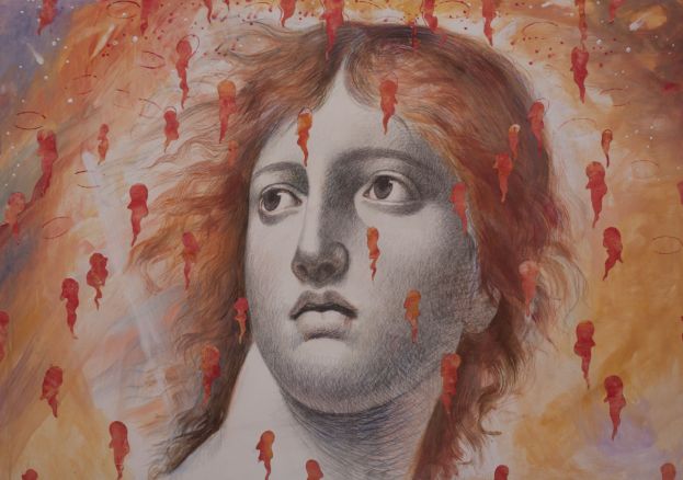 Carlo Maria Mariani, Trascendente (2010), matita, tempera e collage, Roma, Sovrintendenza capitolina, depositi MACRO