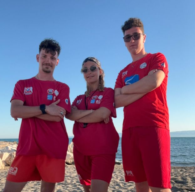 Cosimo Manna, Anna Martire e Simone, bagnini Angeli del Mare Rescue Italy FISA