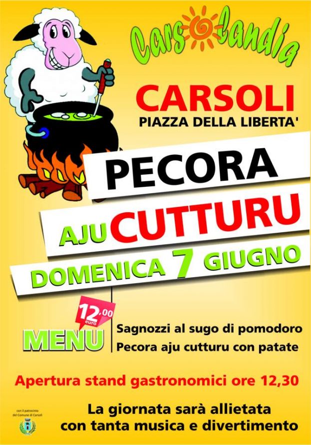 CARSOLANDIA,PECORA &amp;quot;AJUCUTTURU&amp;quot;PER DOMENICA 7 GIUNGNO IN PIAZZA DELLA LIBERTA&amp;#039;