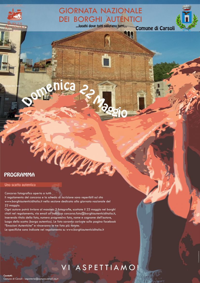 DOMENICA 22 MAGGIO, UNA GIORNATA PER FOTOGRAFARE LE ATMOSFERE DI CARSOLI E LE SUE FRAZIONI