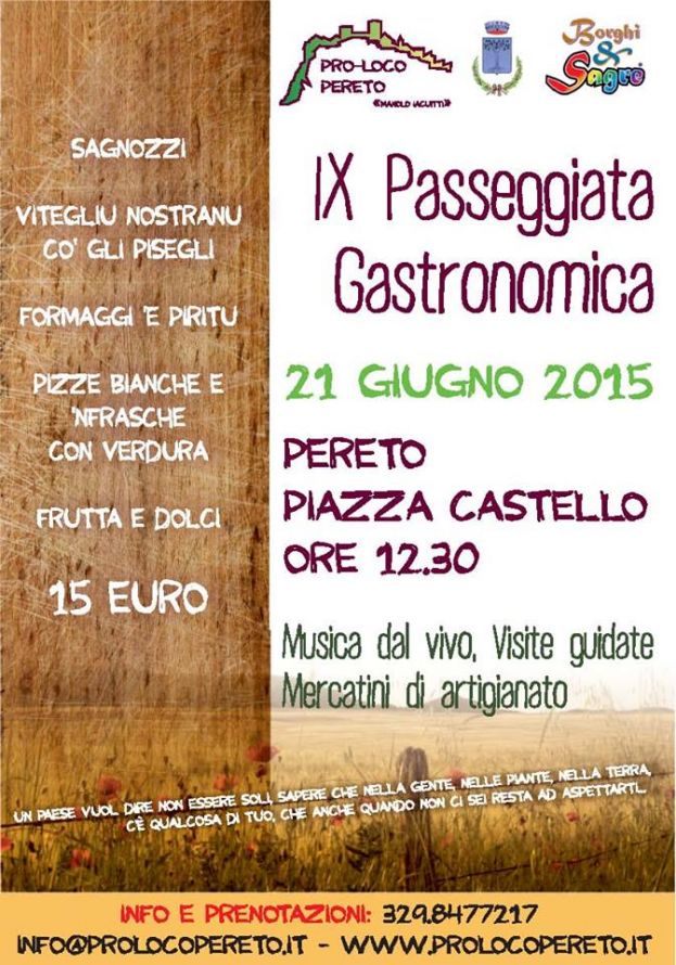 IX PASSEGGIATA GASTRONOMICA A PERETO
