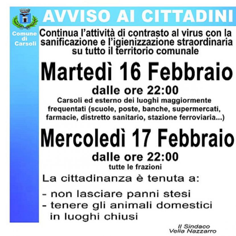 Sanificazione Posticipata