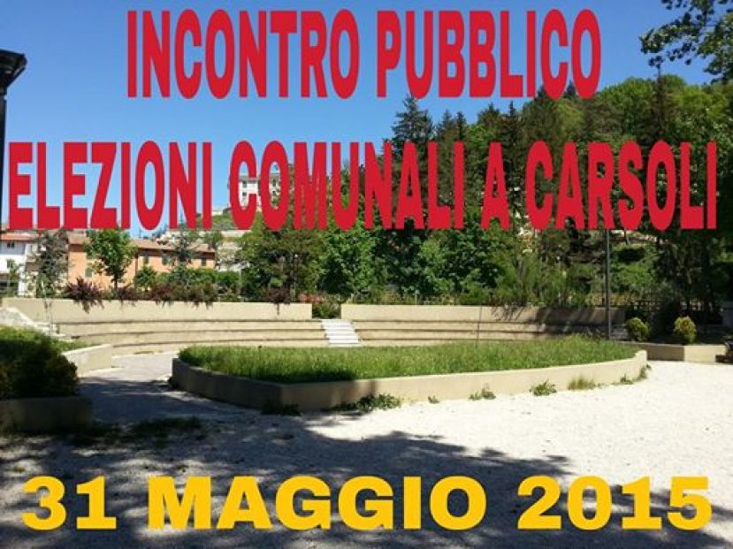 INCONTRO PUBBLICO ELEZIONI COMUNALI A CARSOLI