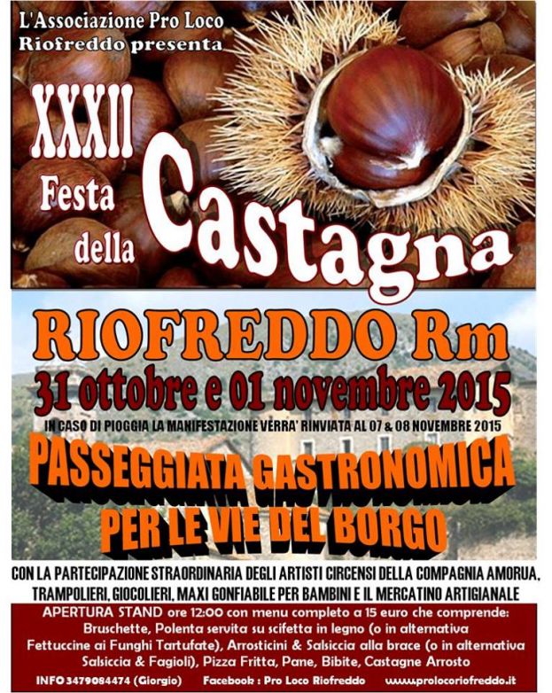 ARTIGIANATO,DEGUSTAZIONE E TRADIZIONE ALLA 32&deg; FESTA DELLA CASTAGNA A RIOFREDDO