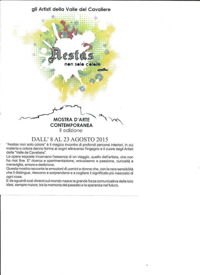 COLLALTO SABINO,&rdquo;AESTAS NON SOLO COLORE&rdquo;