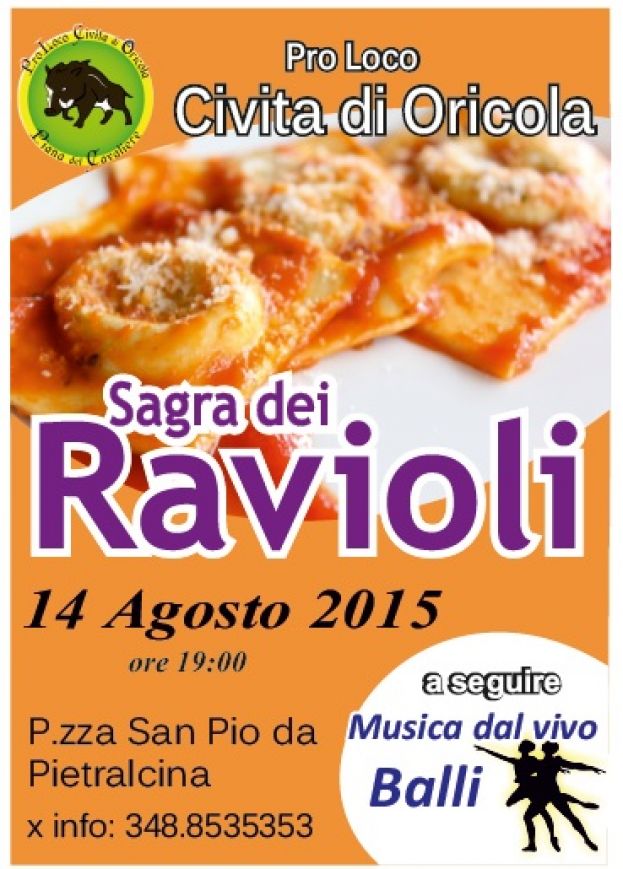 CIVITA DI ORICOLA,SAGRA DEI RAVIOLI VENERDI&amp;#039; 14 AGOSTO A PARTIRE DALLE 19:00