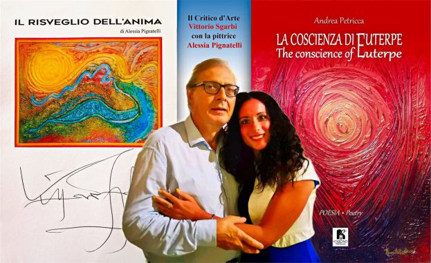 La pittrice Alessia Pignatelli con il critico d&amp;#039;arte Vittorio Sgarbi