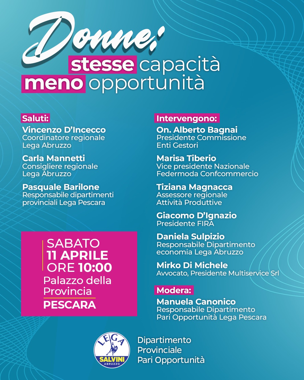 APPUNTAMENTI DELL'ON. ALBERTO BAGNAI | ”DONNE: STESSE CAPACITÀ, MENO OPPORTUNITÀ”