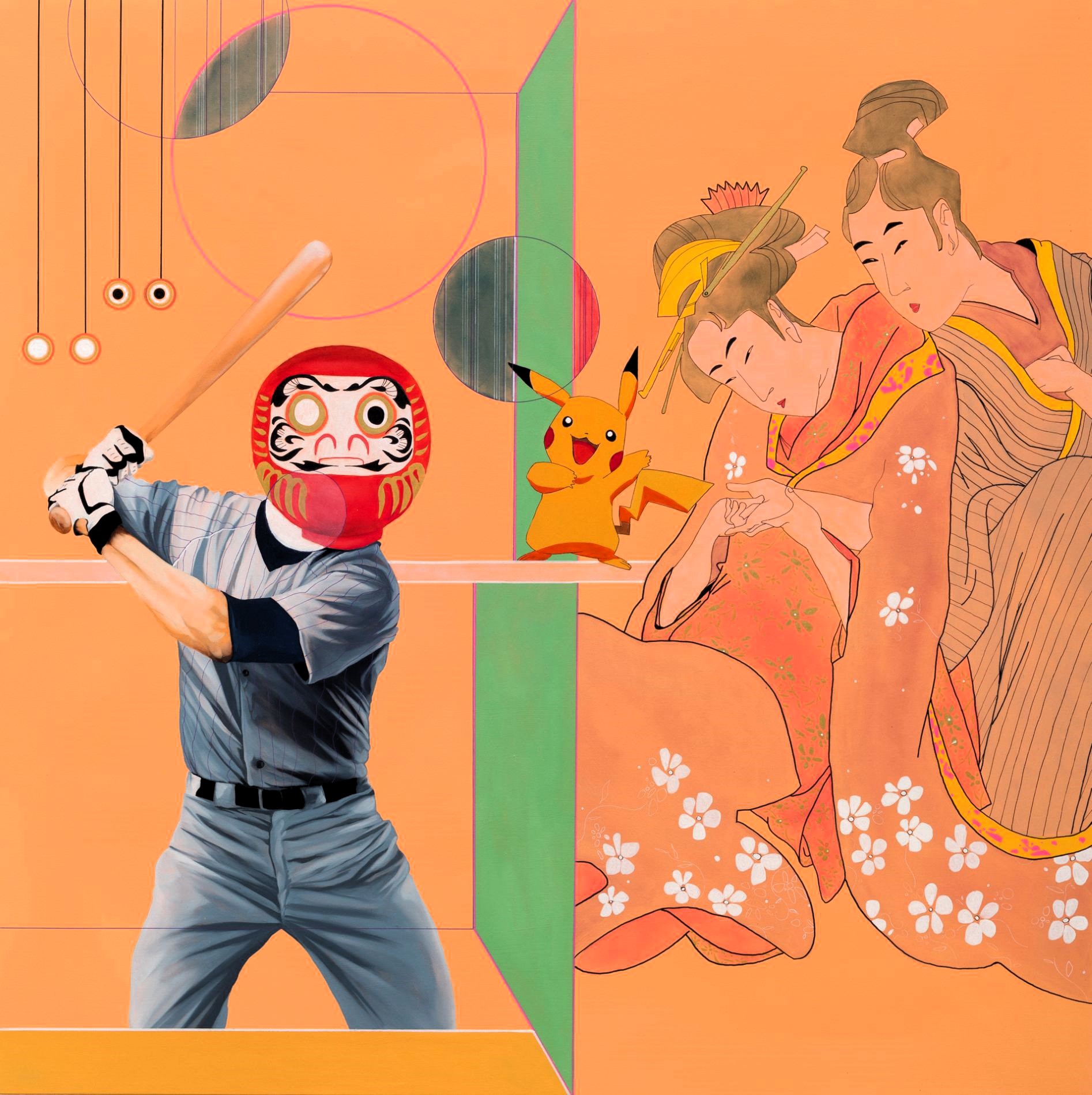 Mauro Molle Daruma 2026 olio su tela cm 100x100 1