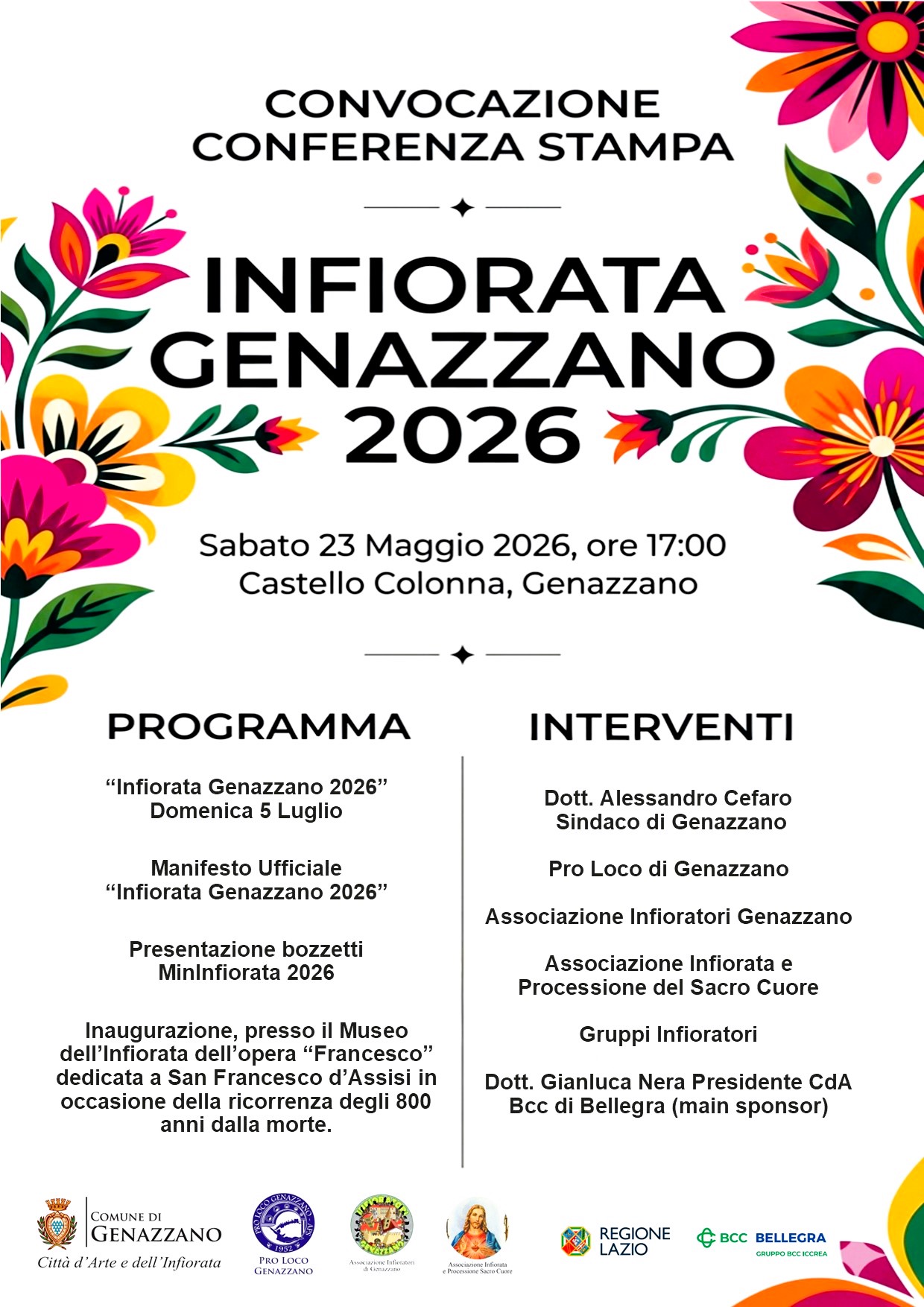 Conferenza Stampa Infiorata 2026 Genazzano