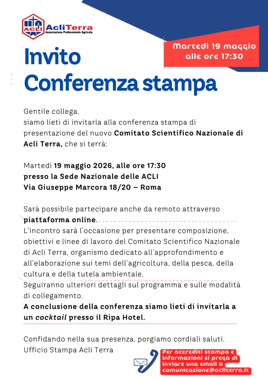 ACLI TERRA LANCIA IL NUOVO COMITATO SCIENTIFICO NAZIONALE: UN PONTE TRA CULTURA, TERRITORIO E SOSTENIBILITÀ