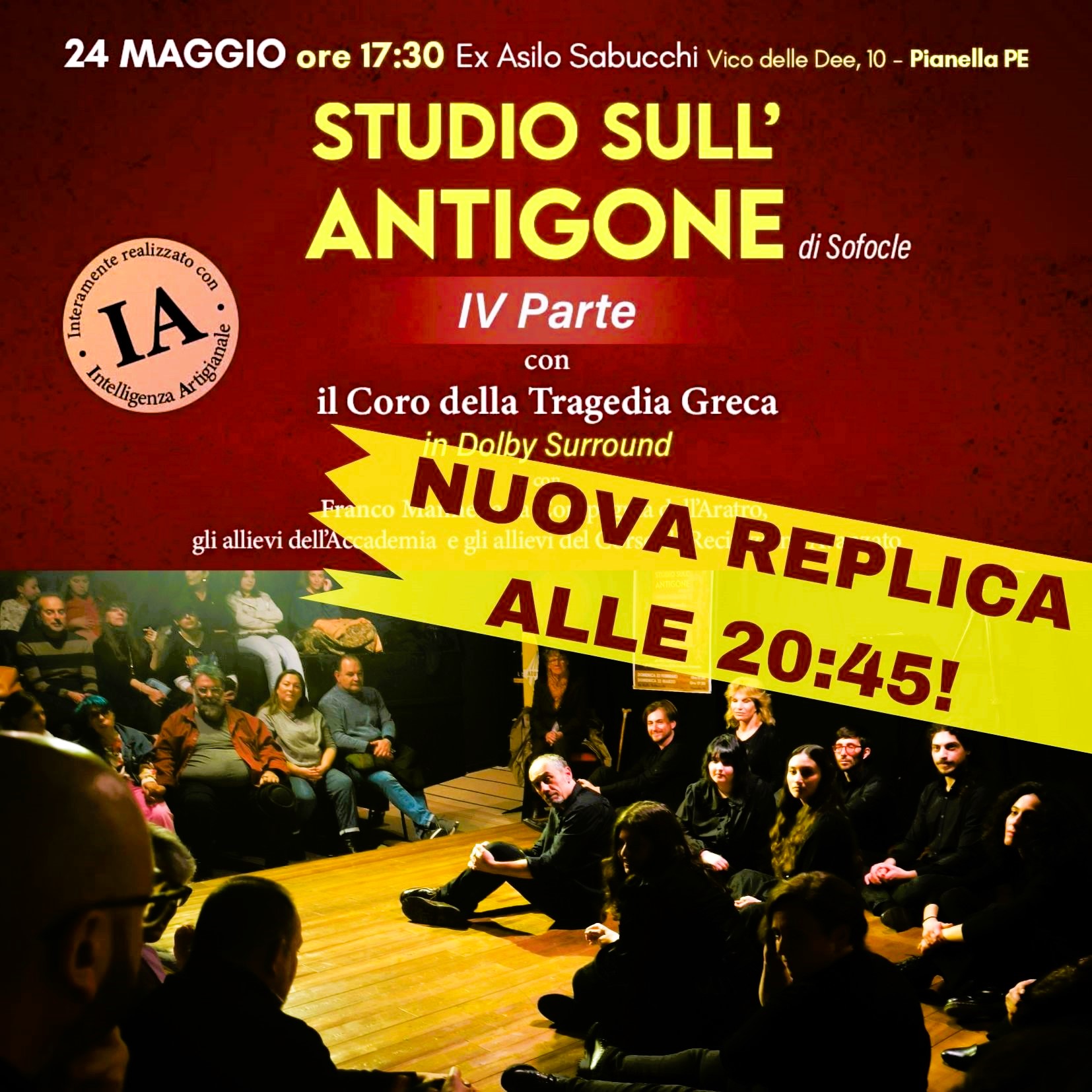 IL TRIONFO DI AROTRON: "STUDIO SULL'ANTIGONE" DI MANNELLA INCANTA IL PUBBLICO E RADDOPPIA A PIANELLA!