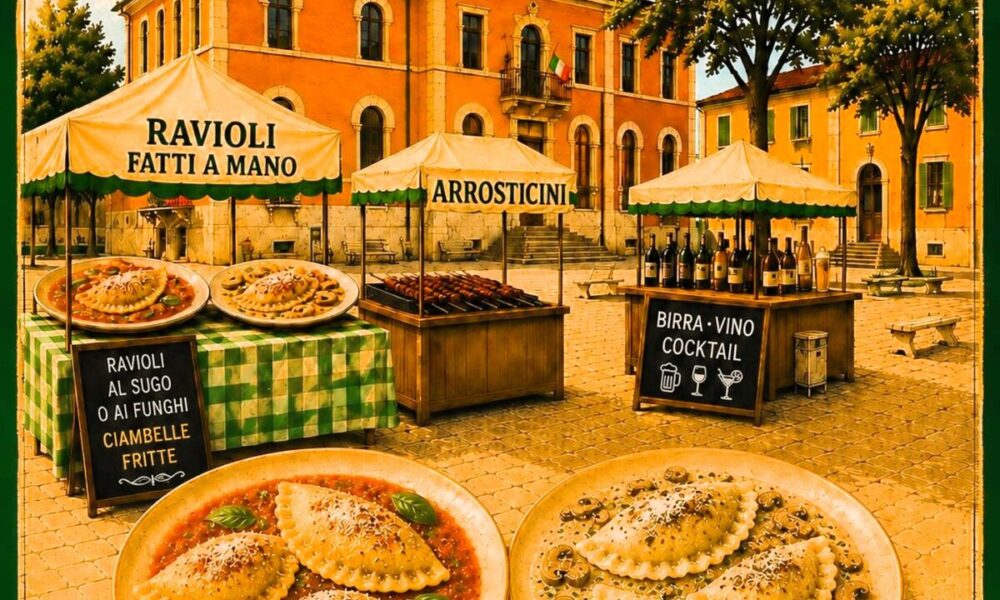 CARSOLI, PIAZZA DELLA LIBERTÀ SI ANIMA: SAGRA DEI RAVIOLI PORTA GUSTO E MUSICA IL 14 GIUGNO