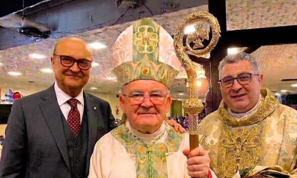 Da sx . GIORDANO UGL Vescovo OROFINO Don GAZZANEO