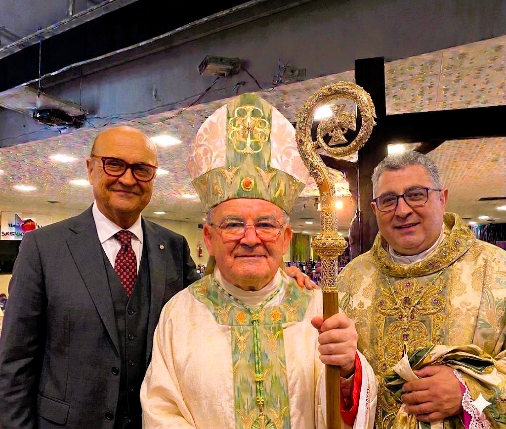 Da sx . GIORDANO UGL Vescovo OROFINO Don GAZZANEO