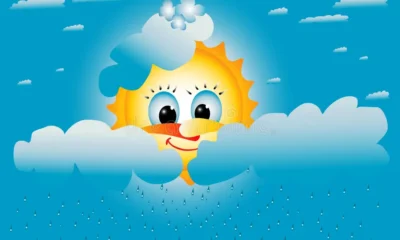 yellow sun smiles clouds 16817316