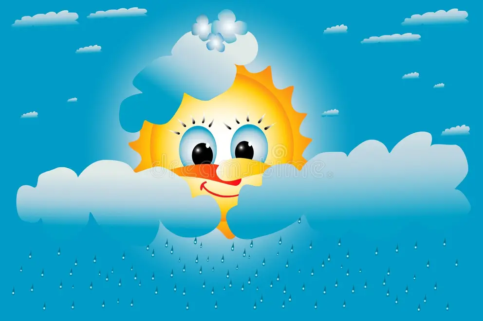 yellow sun smiles clouds 16817316