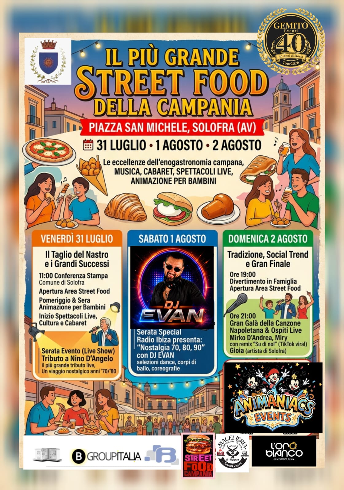 Solofra, al via tre giorni di Street Food e musica in Piazza San Michele 46 Loc Solofra