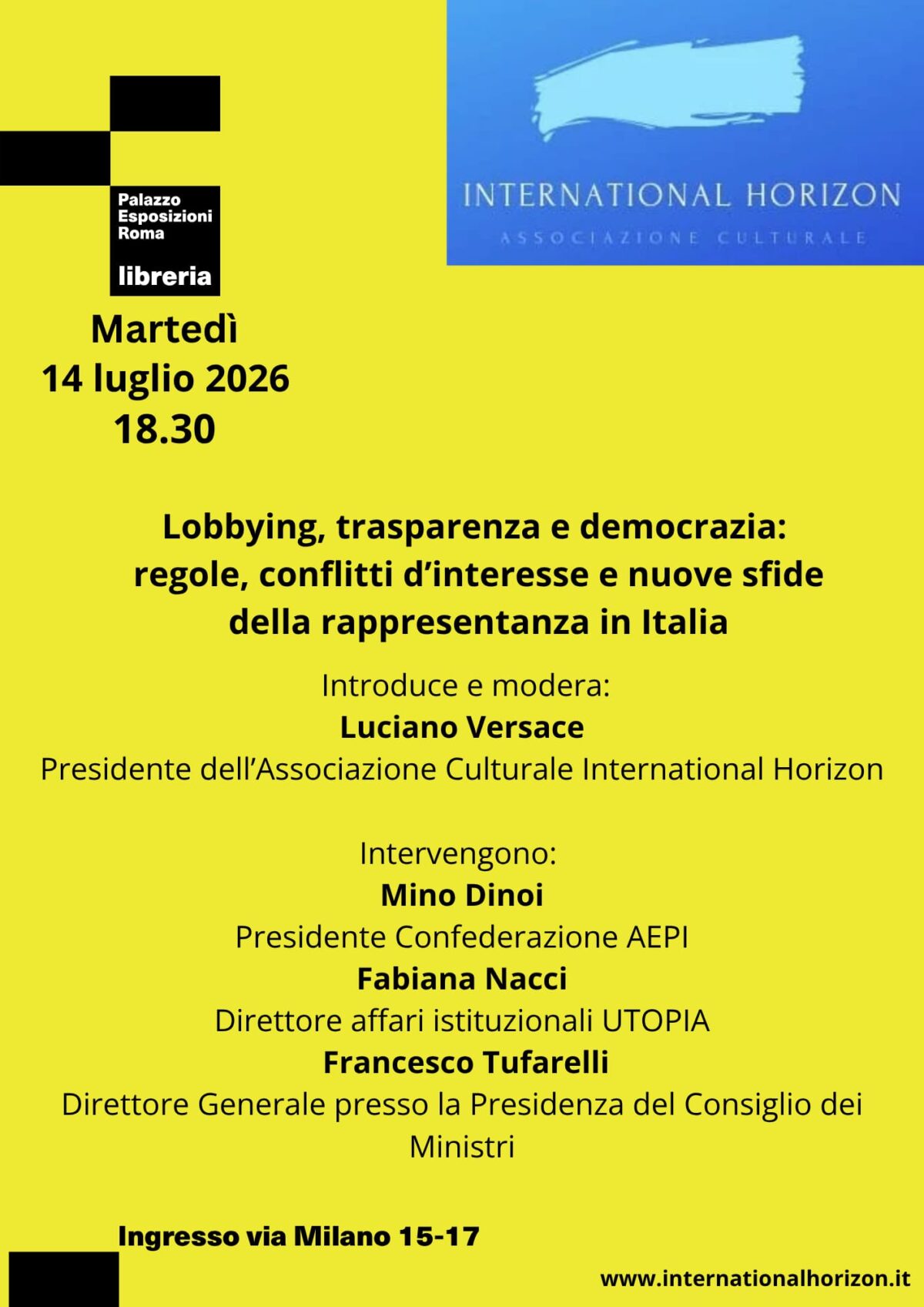 Locandina evento 14 luglio 2026