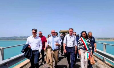 Lollobrigida sulla diga di Montecotugno