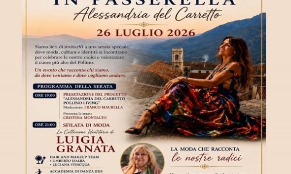 Alessandria del Carretto - il borgo diventa magico con "Radici in Passerella" dove moda ed arte si esaltano