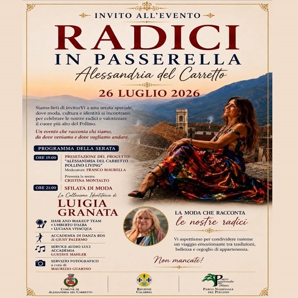 Alessandria del Carretto - il borgo diventa magico con "Radici in Passerella" dove moda ed arte si esaltano