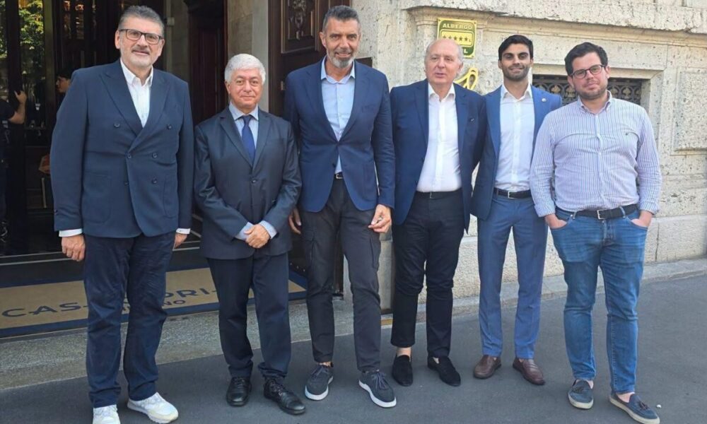 il Coordinatore Nazionale Diego Sardellitti, il Coordinatore Nazionale del Centro Nord Antonio Cianci, il Coordinatore Regionale della Lombardia Federico Lione e il Coordinatore della Provincia di Monza e Brianza Matteo Pedrali.