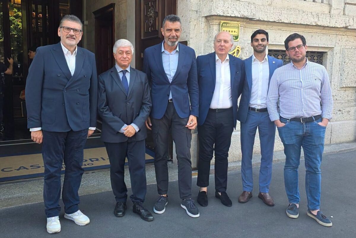 il Coordinatore Nazionale Diego Sardellitti, il Coordinatore Nazionale del Centro Nord Antonio Cianci, il Coordinatore Regionale della Lombardia Federico Lione e il Coordinatore della Provincia di Monza e Brianza Matteo Pedrali.