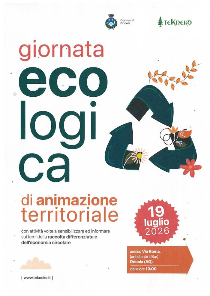 Locandina evento. Giornata ecologica Oricola
