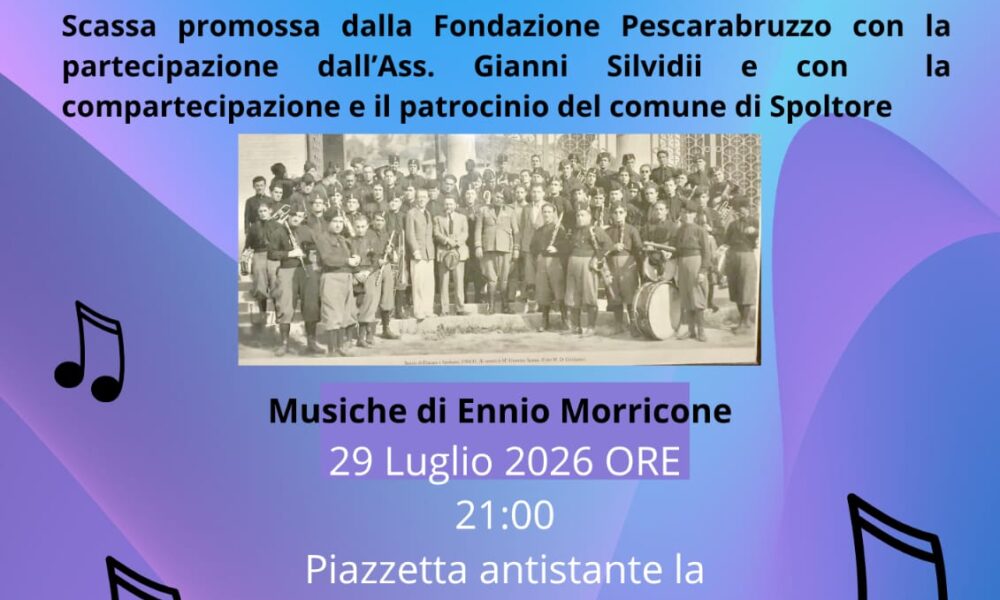 Le musiche di Ennio Morricone a Spoltore: omaggio a Giustino Scassa 169 Locandina evento Spoltore