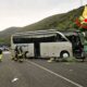Bus dopo l'incidente sulla Terni-Rieti