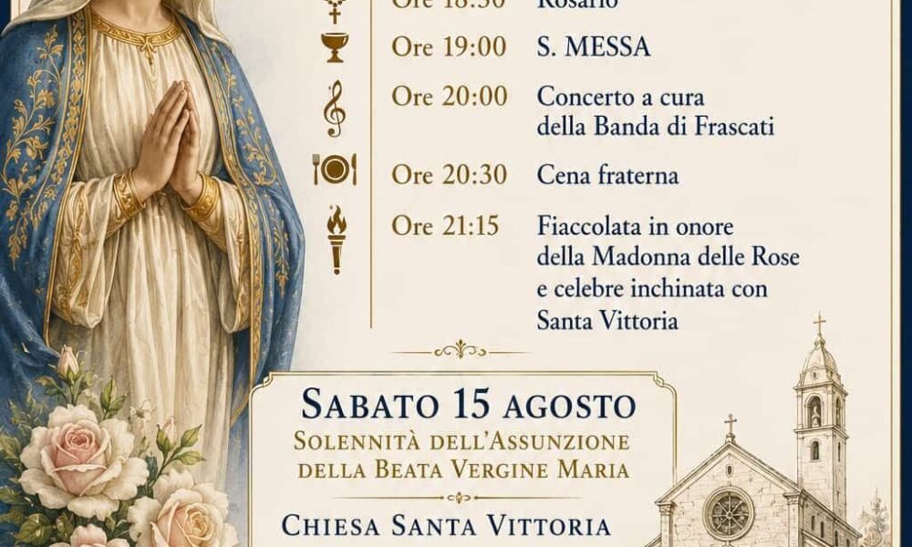 Locandina eventi parrocchia di Santa Vittoria Carsoli