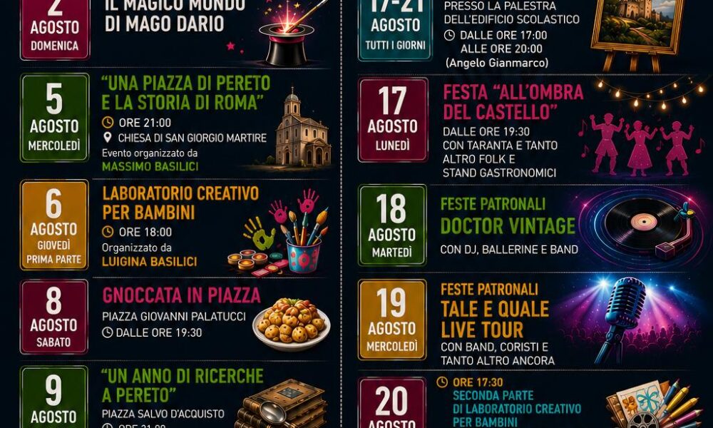 Locandina eventi Pereto