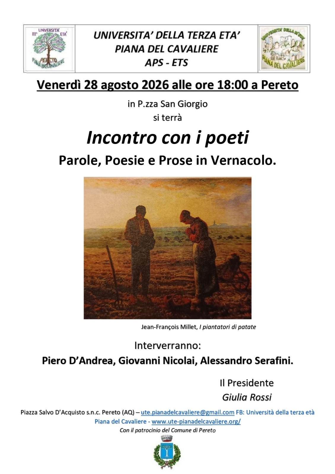 Locandina evento Pereto
