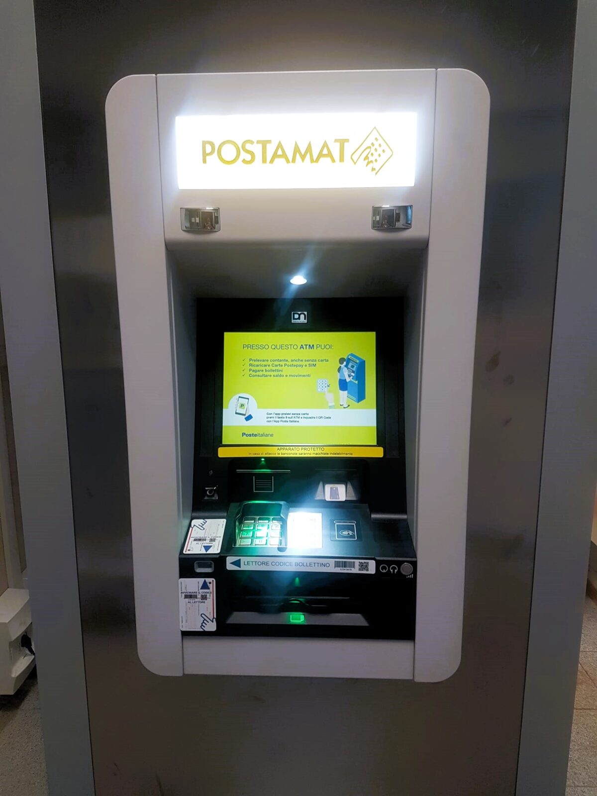 Il nuovo ATM Postamat installato da Poste Italiane ad Ascrea (RI)