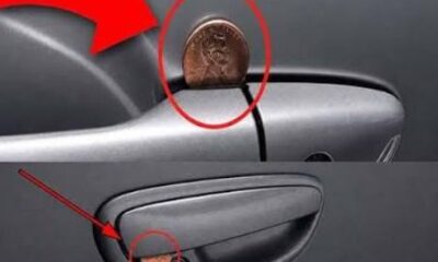 monetina incastrata nella portiera auto