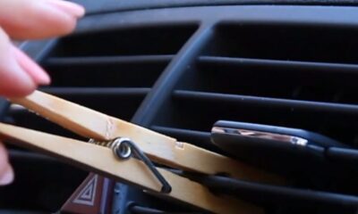 molletta da bucato alle bocchette dell'aria in auto
