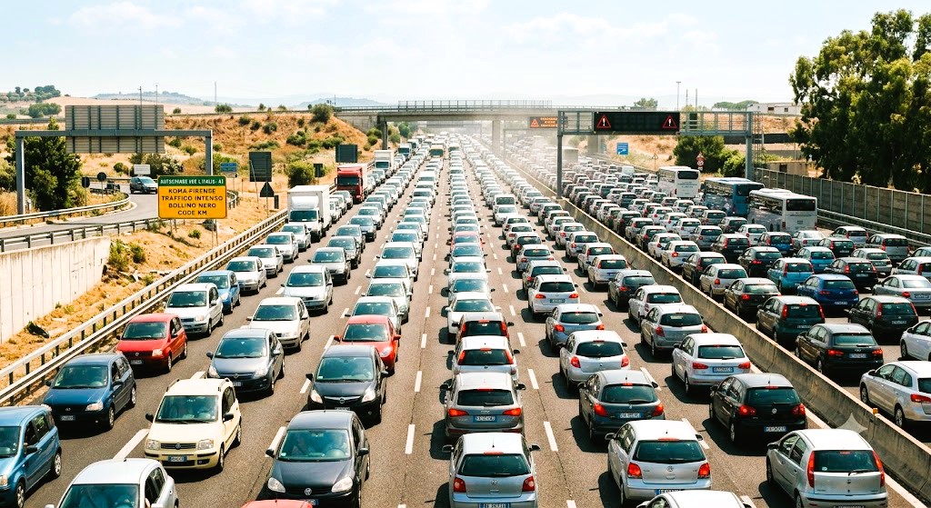 Allarme Ferragosto 2026: l'Anticiclone Africano infiamma l'Italia, ma attenzione al "bollino nero" sulle autostrade. La mappa dei disagi 46 Traffico-bollino-nero
