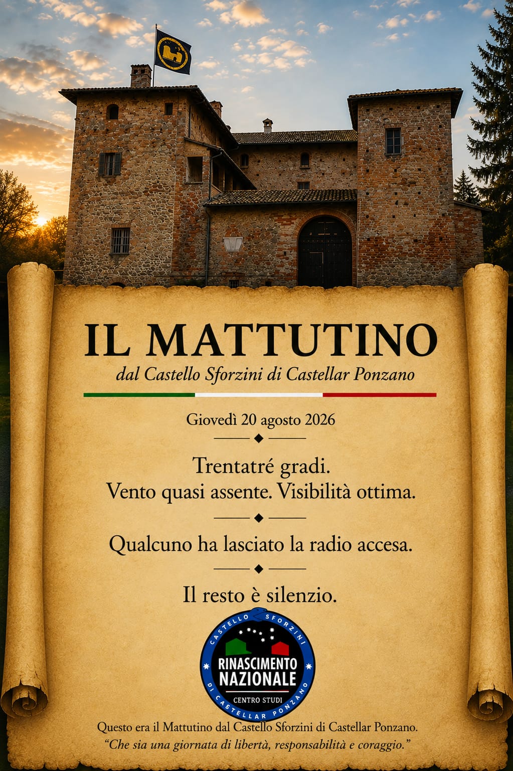 Il Mattutino del 20 agosto 2026