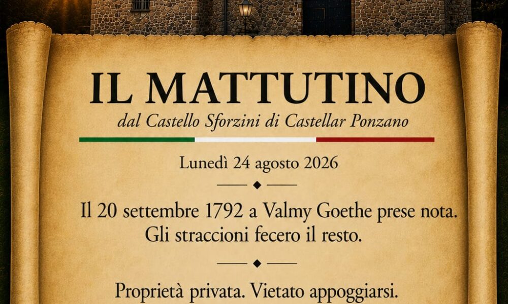 "Il Mattutino" di Luca Sforzini: da Valmy a De Gregori, quando gli "straccioni" fanno la Storia e abbattono ogni divieto (24 Agosto) 172 Il mattutino del 24 agosto 2026