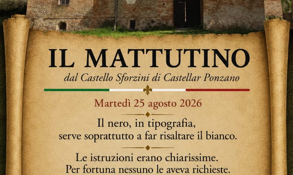 Il Mattutino del 25 agosto 2026