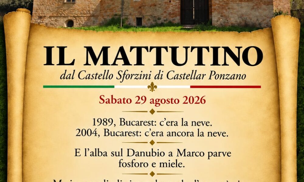 Il Mattutino del 29 agosto 2026