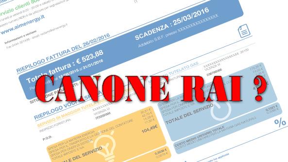 Canone rai in bolletta